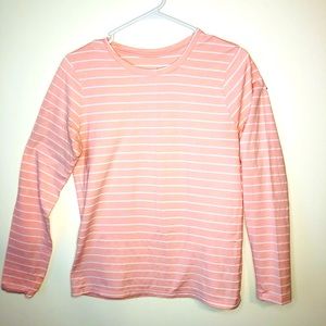 Women’s Pink &white stripe long sleeve t-shirt, Size 4-6